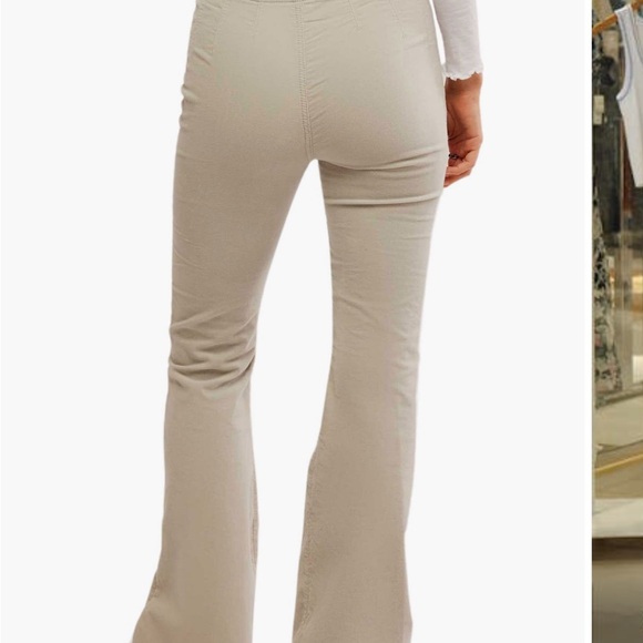 Free people jayde seamed corduroy flare pants size 26 fir green - Picture 3 of 4